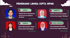 Angkat Fenomena Medsos, Mahasiswa Ilmu Komunikasi UB Juara Kedua Kompetisi Menulis Tingkat Nasional